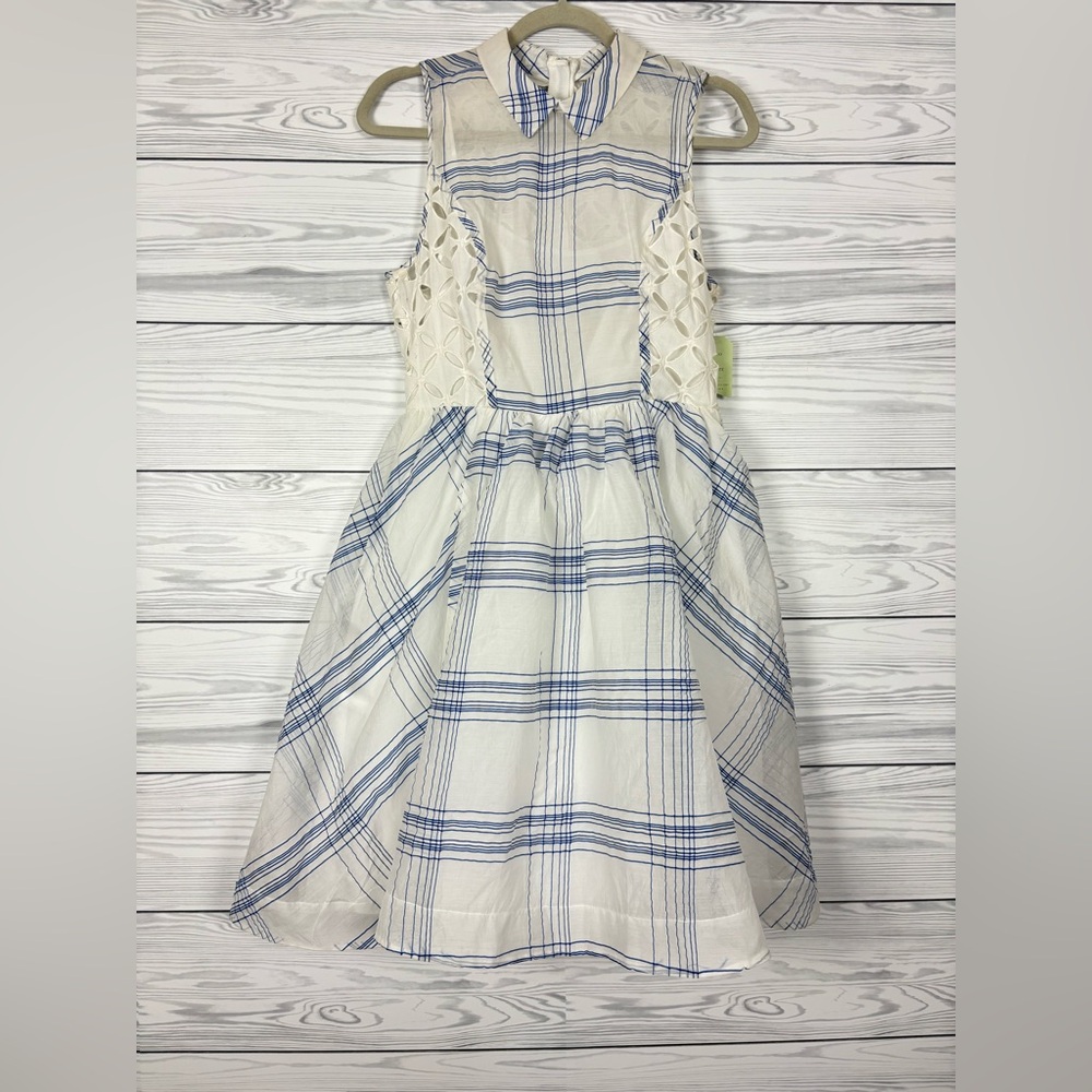 Moulinette Soeurs Anthropologie Seapane Dress Size 8 NWT Plaid Organza - Picture 4 of 13